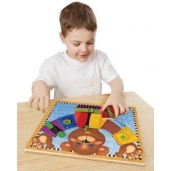 Melissa & Doug 13784 - Tablica Edukacyjna Miś - Tablica Umiejętności Dla Najmłodszych